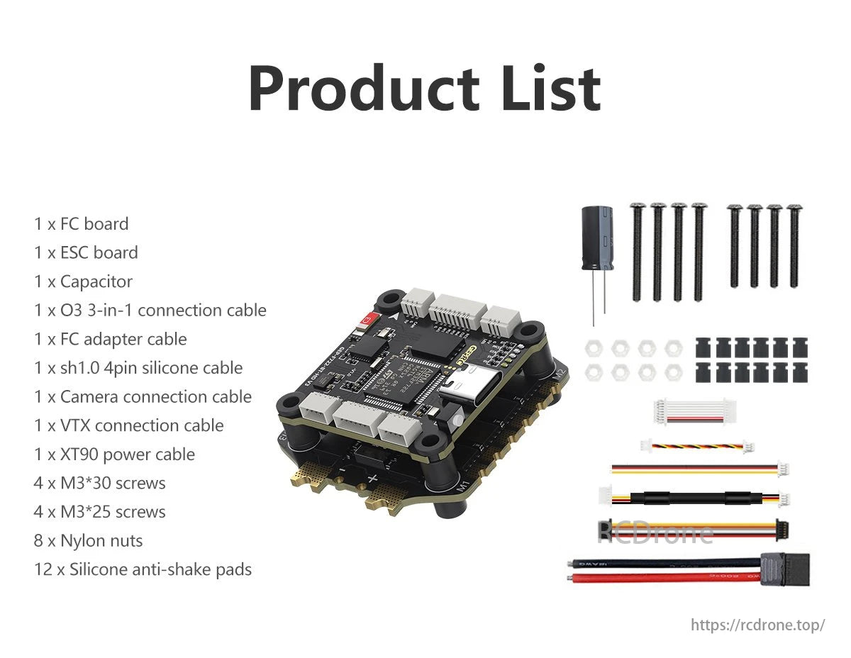 GEPRC Taker F722 Drone kit includes various parts for assembly.