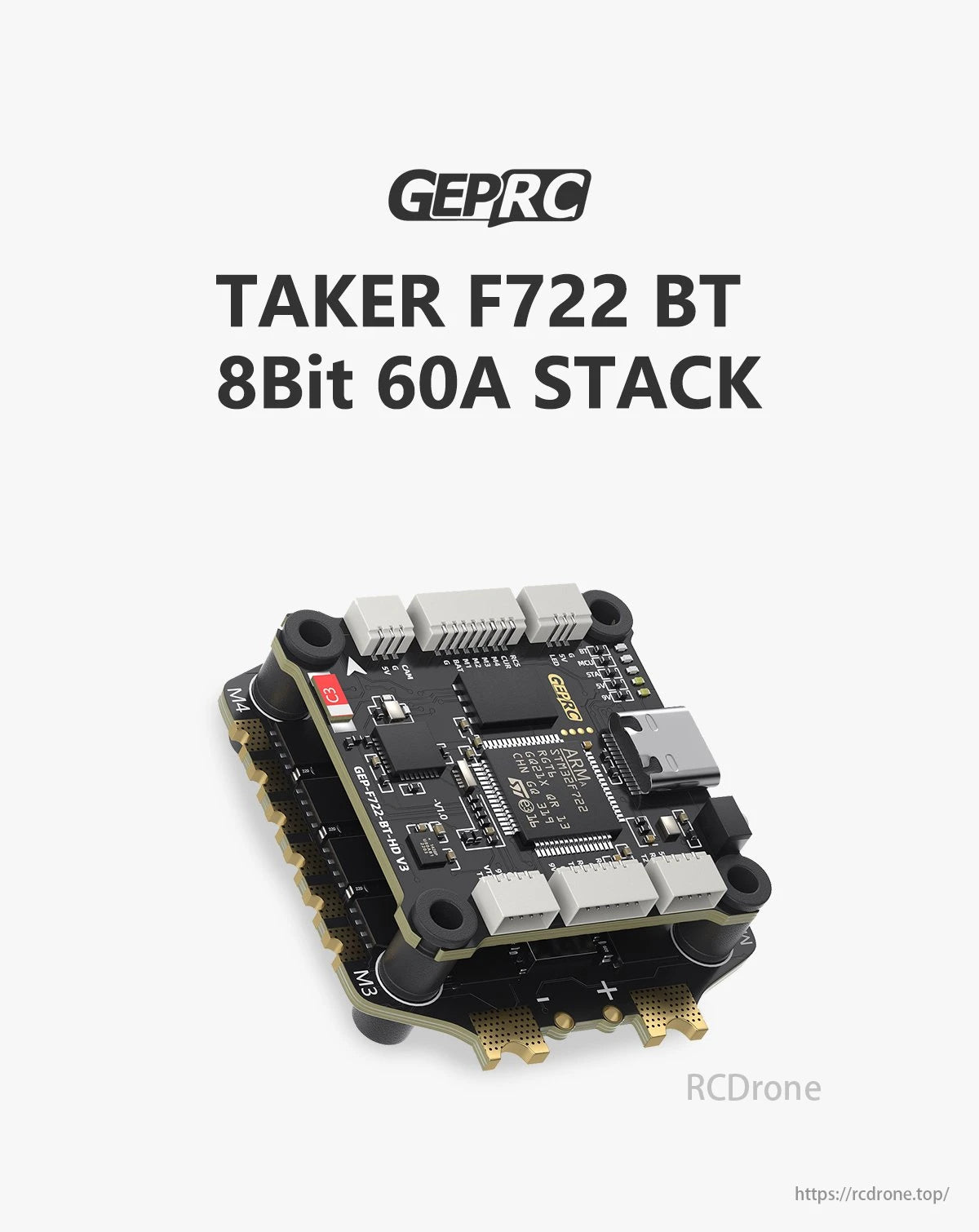 GEPRC Taker F722 Drone, A drone featuring Bluetooth 8-bit protocol, 60A stack output, and robust airframe design from GEPRC Taker F722.