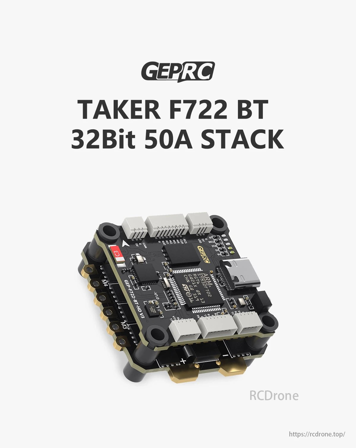 GEPRC Taker F722 FPV Drone, GEPRC Taker F722 drone with Bluetooth, small propeller, and short flight time.