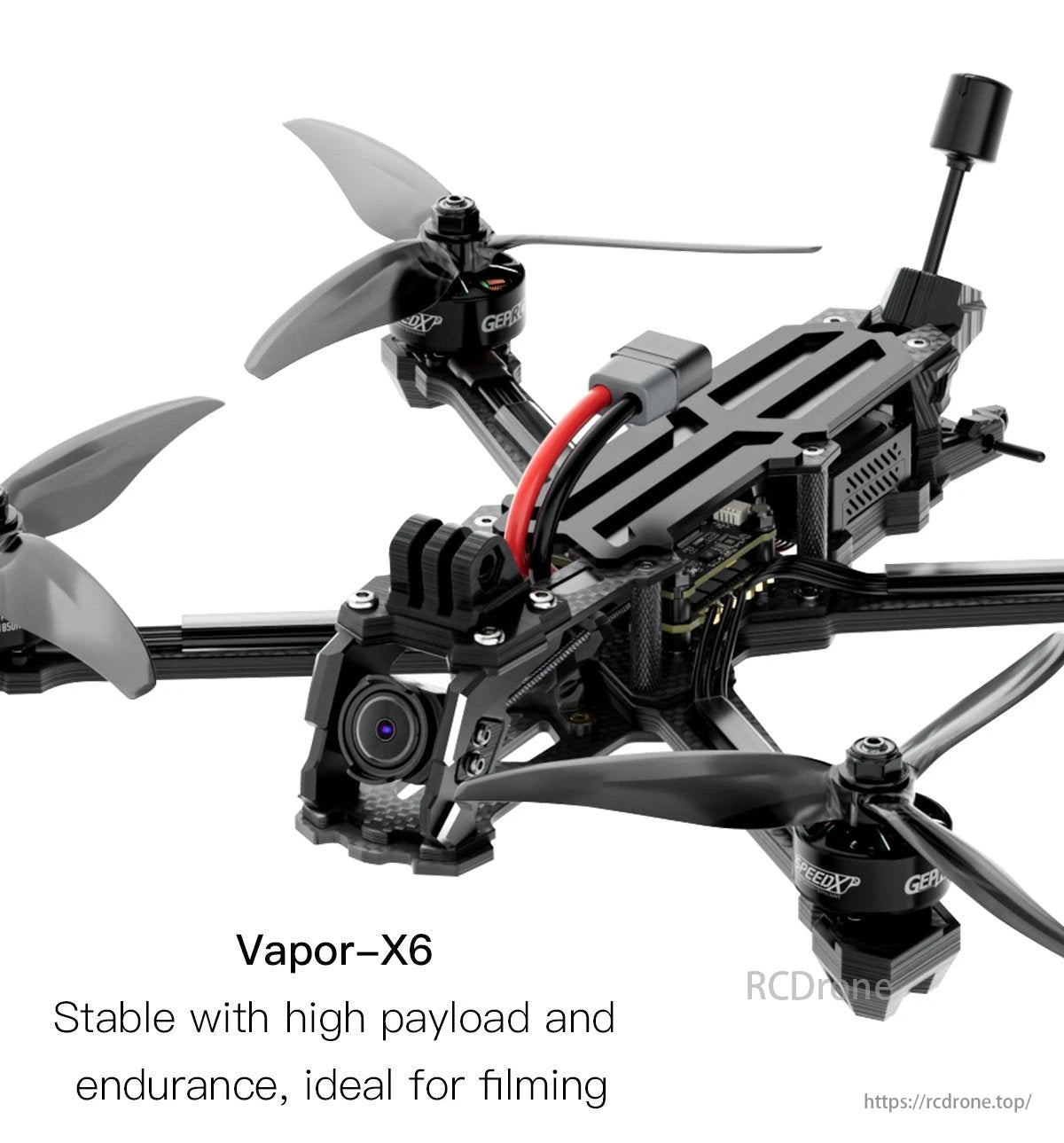 GEPRC Vapor D6 FPV Drone, GEPRC Vapor-X6 FPV drone: stable, high payload, endurance, four propellers, camera, ideal for filming.