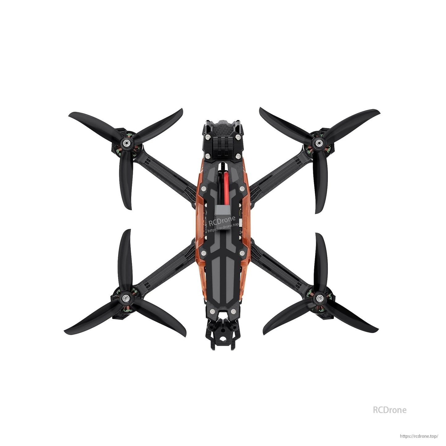 GEPRC Vapor-X5 O4 Pro WTFPV, GEPRC Vapor-X5 O4 Pro FPV drone: 230mm, STM32F722 FC, 60A ESC, black props, orange frame.