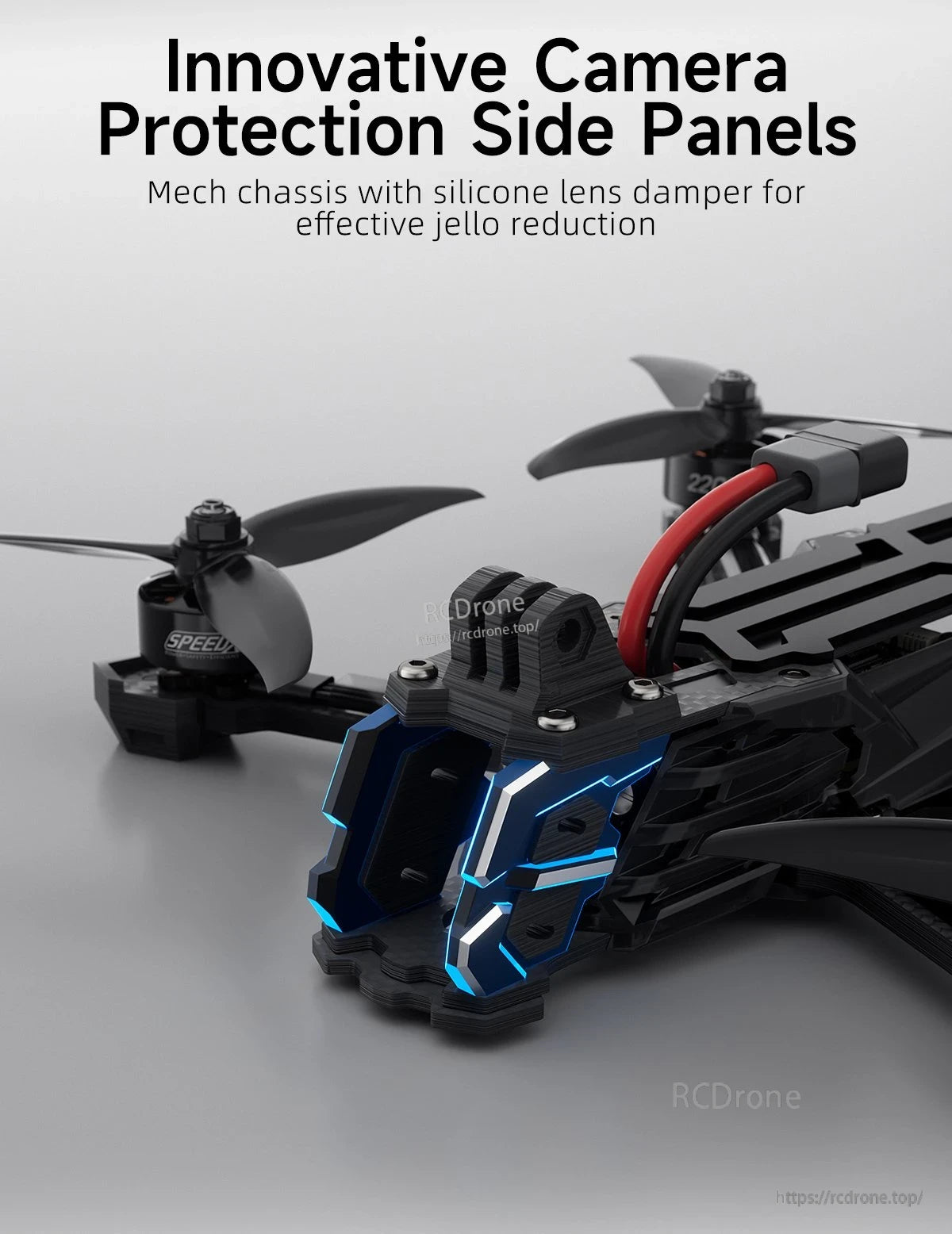 GEPRC Vapor-X5 O4 Pro WTFPV, GEPRC Vapor-X5 O4 Pro features innovative side panels and silicone dampers to reduce jello effect effectively.