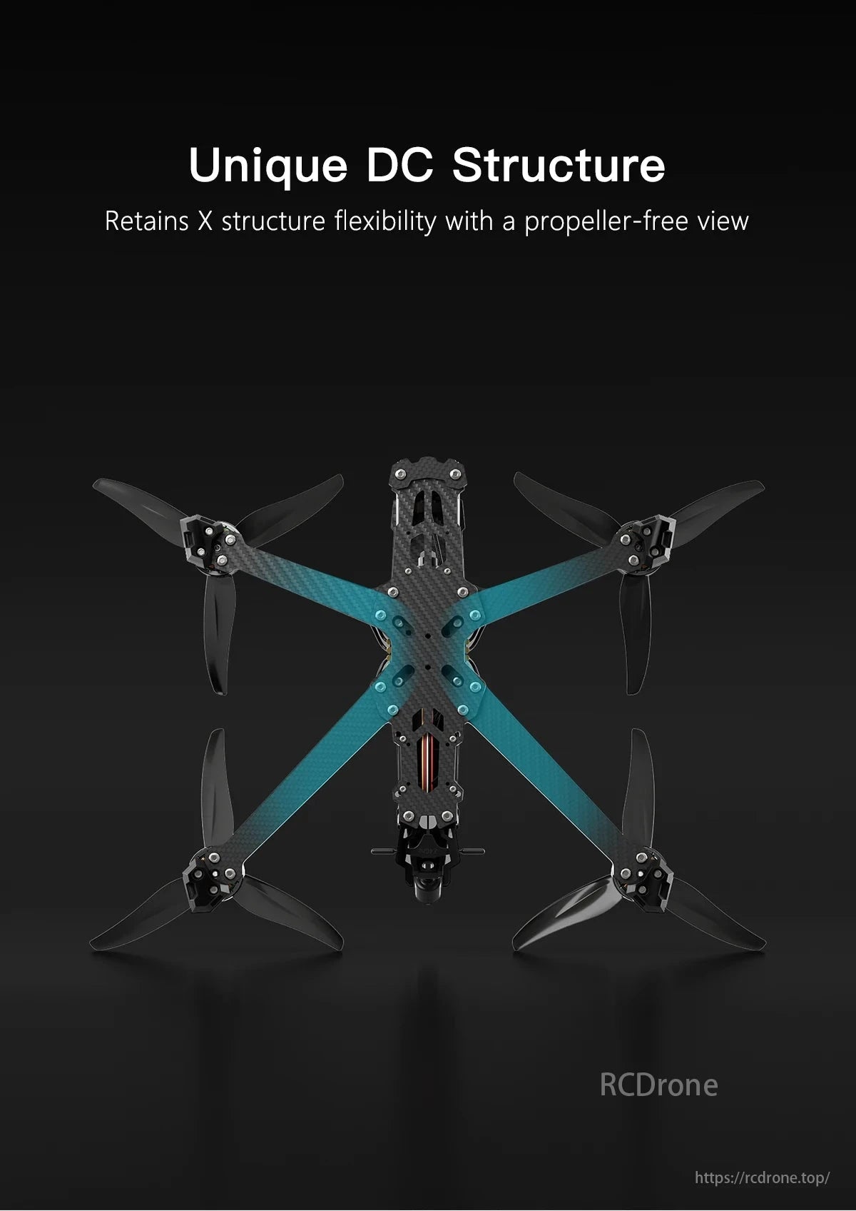The GEPRC Vapor X6 Freestyle Drone features a unique DC structure for flexibility and a propeller-free view.