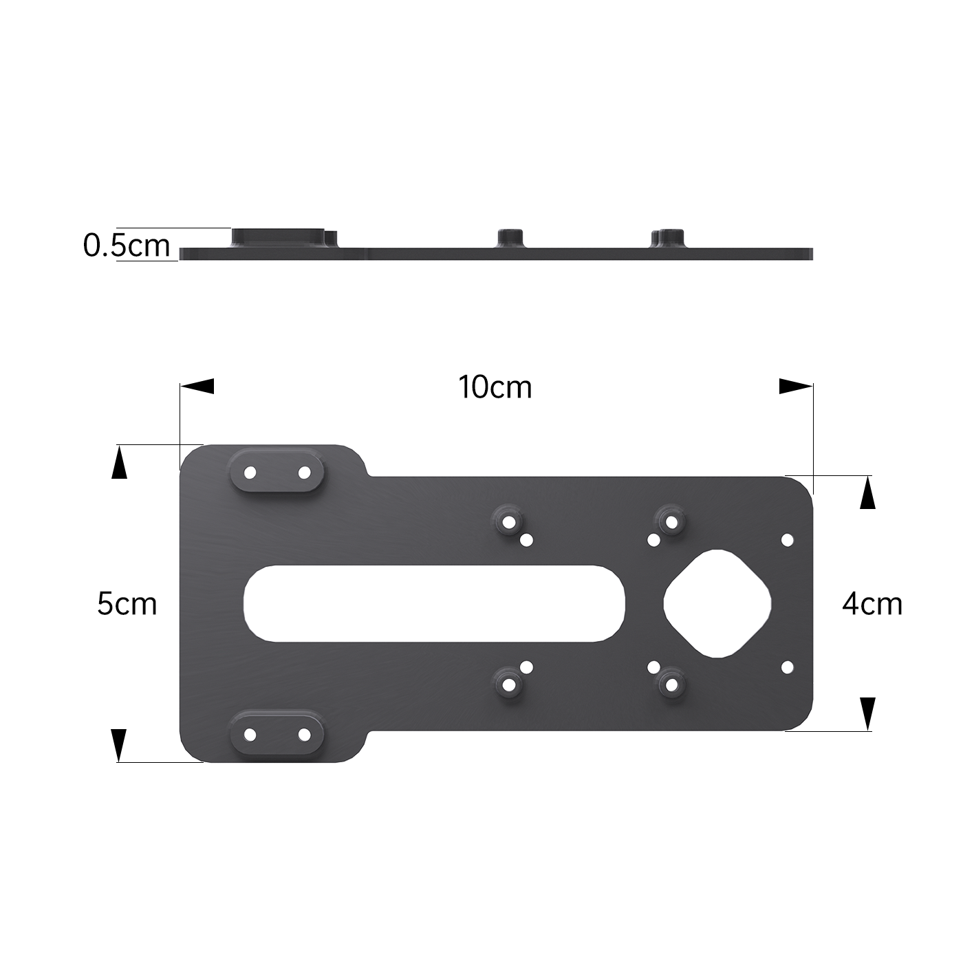Msingi wa Kuweka Uliyochapishwa kwa 3D na Braketi ya Antena kwa CaddxFPV GM3 Gimbal