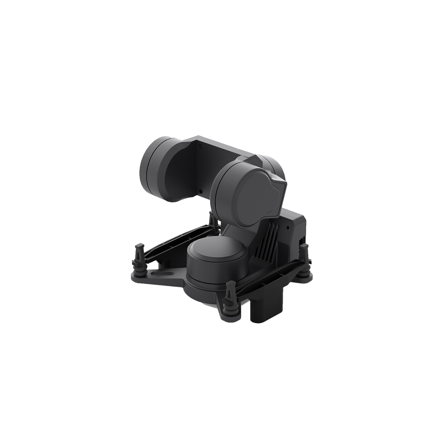 CADDXFPV GM3 3-axis gimbal on 3D printed mount, angled view showing gimbal body and base