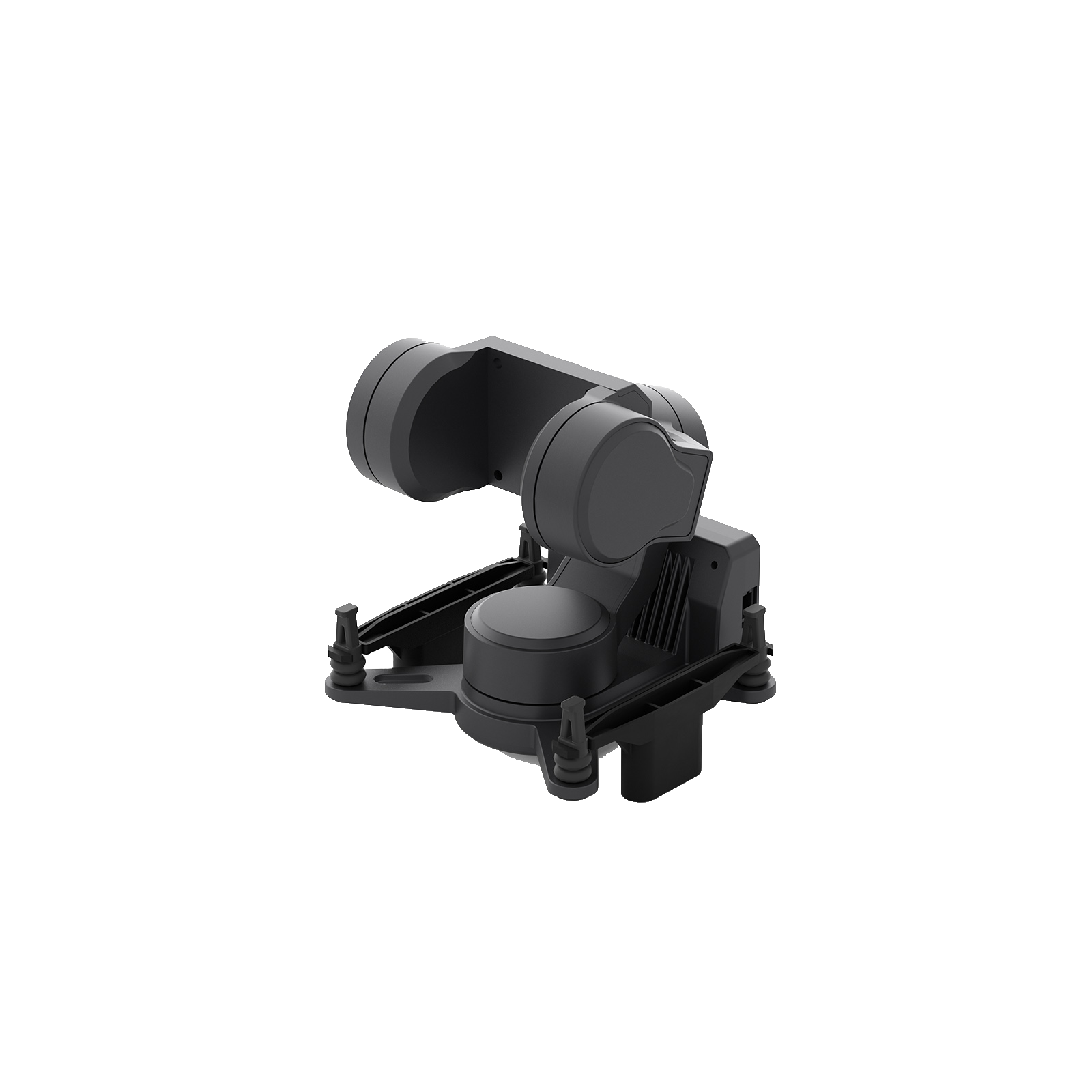 CADDXFPV GM3 3-axis gimbal on 3D printed mount, angled view showing gimbal body and base