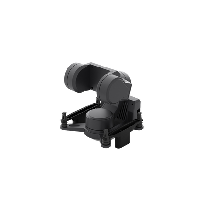 CADDXFPV GM3 3-axis gimbal on 3D printed mount, angled view showing gimbal body and base