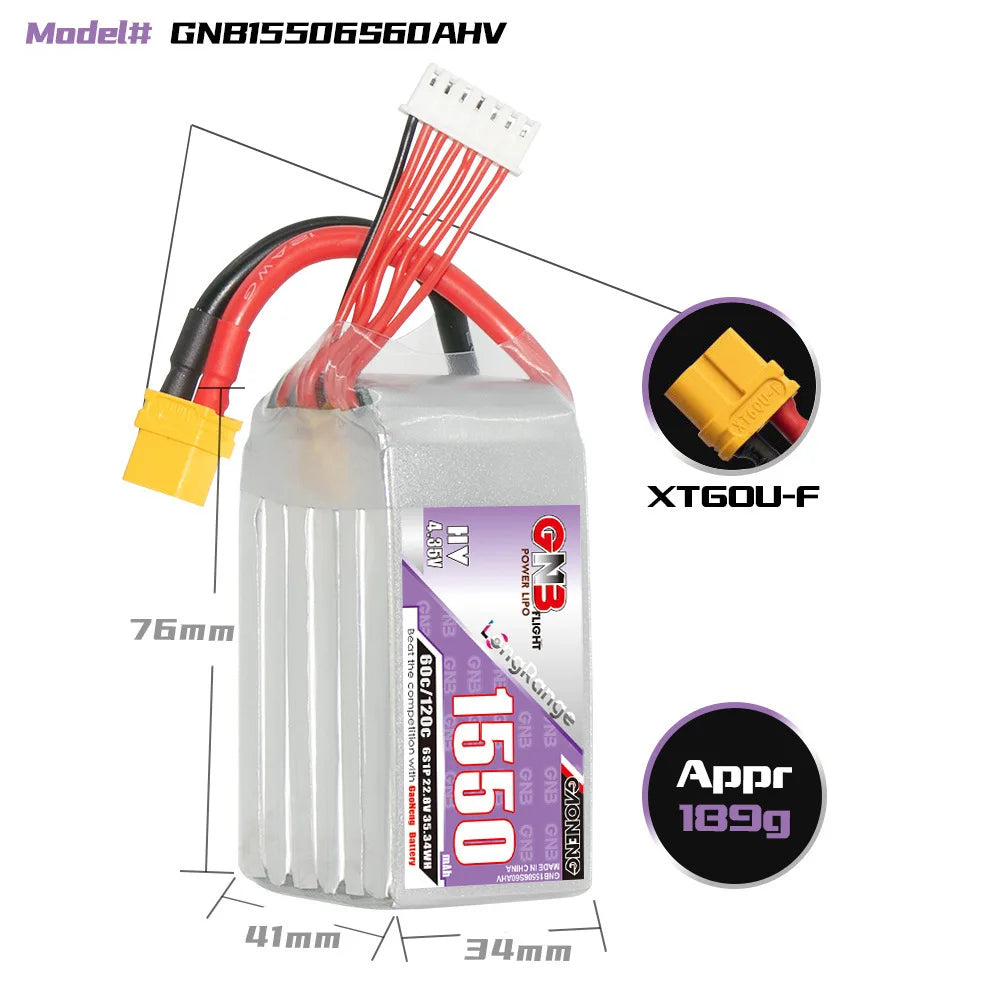 GNB 2S-4S HV LiPo, General Nuclear Battery 2S-4S High Voltage Lithium Ion Power Source