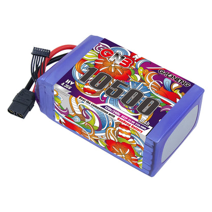 GAONENG GNB 6S 22.8V HV 10500mAh 120C LiPo battery with XT90 connector and balance lead