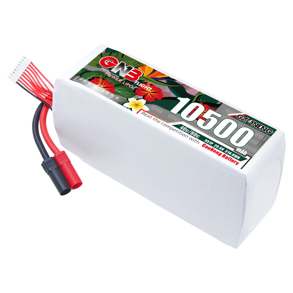 GAONENG GNB105008S40A 8S 10500mAh 40C LiPo battery with XT150 lead and balance plug