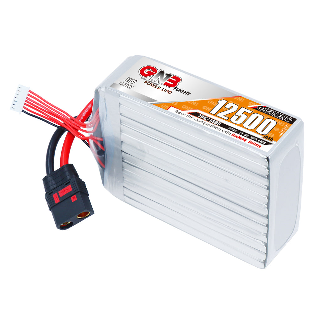 GAONENG GNB 6S 12500mAh HV LiPo battery with QS8 discharge plug and balance lead