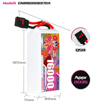 GAONENG GNB 6S1P 22.2V 16000mAh 70C RC LiPo Battery QS8