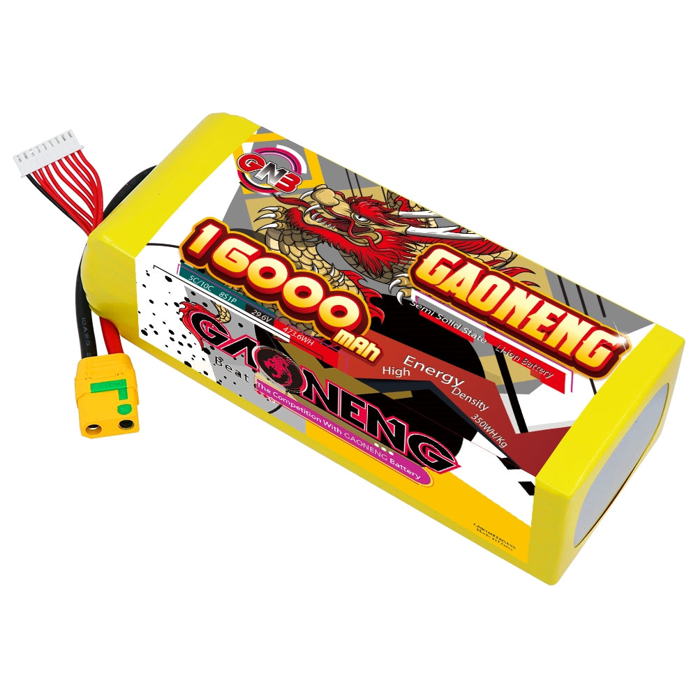 GAONENG GNB 16000mAh 8S 29.6V semi solid-state Li-ion battery with XT90S and balance lead