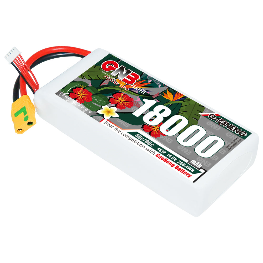 GAONENG GNB 4S 18000mAh LiPo battery 14.8V 40C with XT90S anti-spark plug
