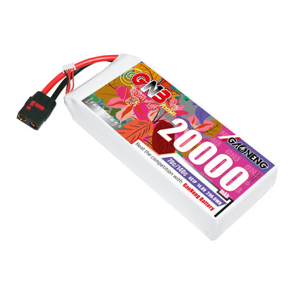 GAONENG GNB200004S70A 4S 20000mAh 70C LiPo battery pack with QS8 connector, angled view