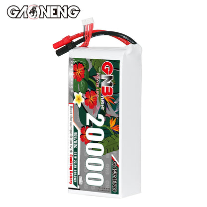 GAONENG GNB 6S 20000mAh 22.2V 40C LiPo battery with XT150 lead, main angled view