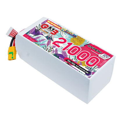 GAONENG GNB 8S 21000mAh HV LiPo battery with XT90S anti-spark connector, angled view
