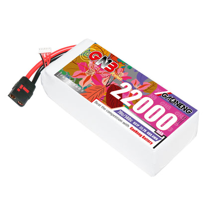GAONENG GNB 6S 22000mAh 22.2V 70C RC LiPo battery pack with QS8 connector, angled view