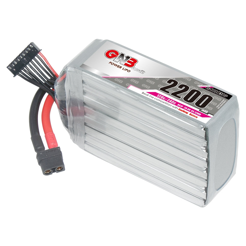 GAONENG GNB 8S 2200mAh 120C LiPo battery with XT60 connector and balance lead
