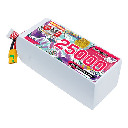 GAONENG GNB 8S 25000mAh HV LiPo battery pack with XT90S anti-spark connector, angled view