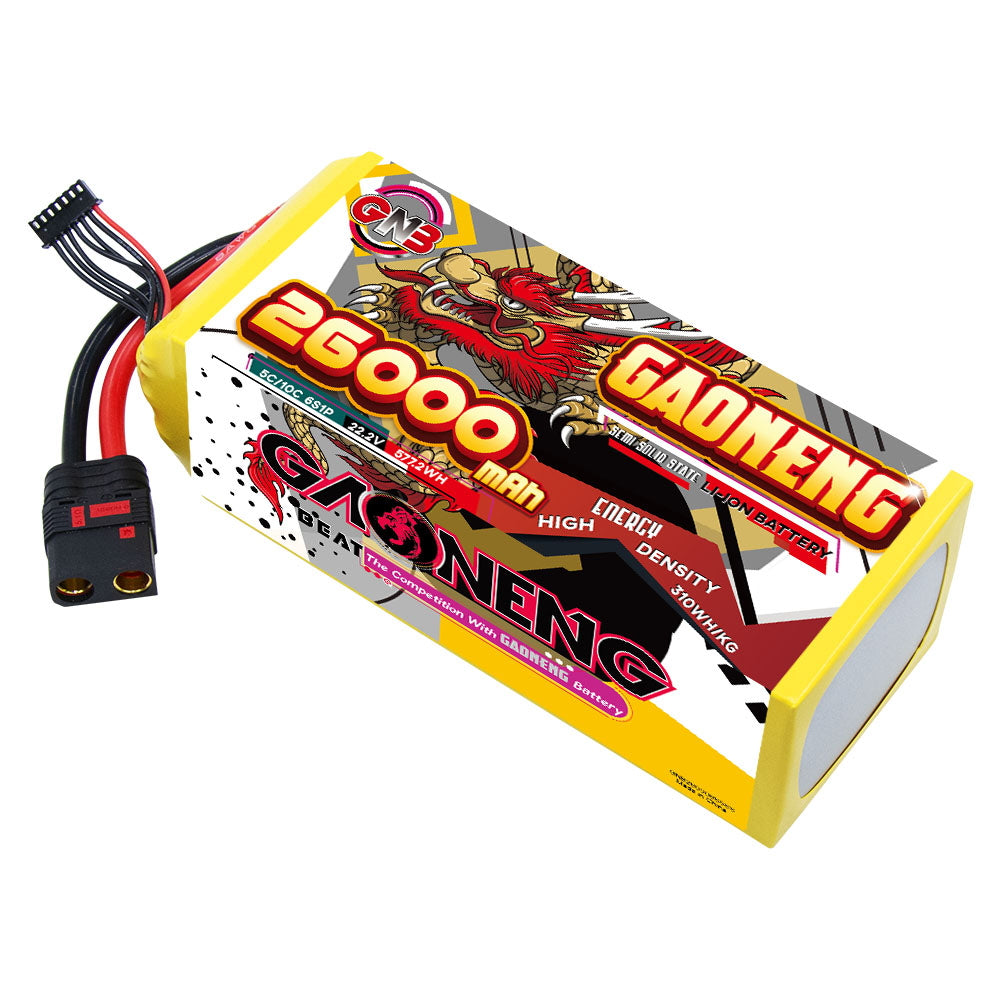 GAONENG GNB 26000mAh 6S 22.2V Li-ion battery pack with QS8 discharge plug and balance lead