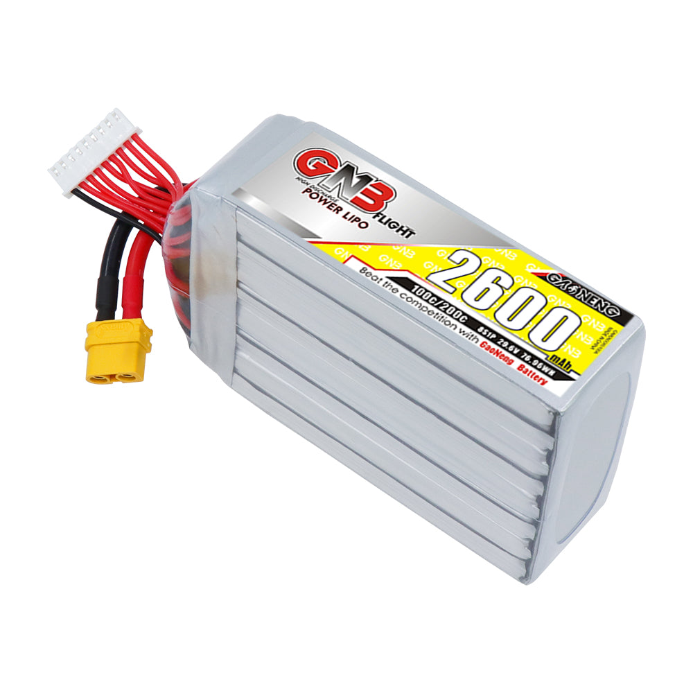 GAONENG GNB 8S 29.6V 2600mAh 100C LiPo battery with XT60U-F connector and balance lead