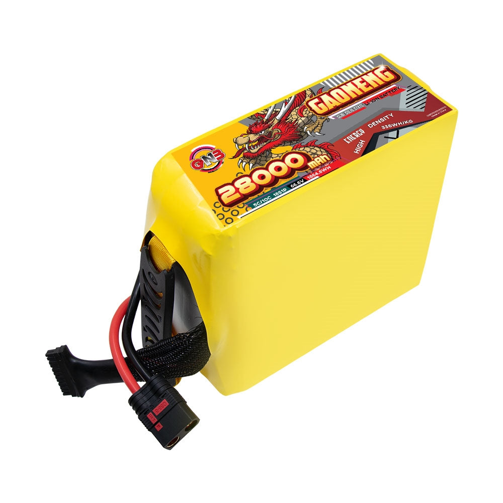 GAONENG GNB 28000mAh 18S 66.6V semi-solid Li-ion battery pack with QS8 discharge lead