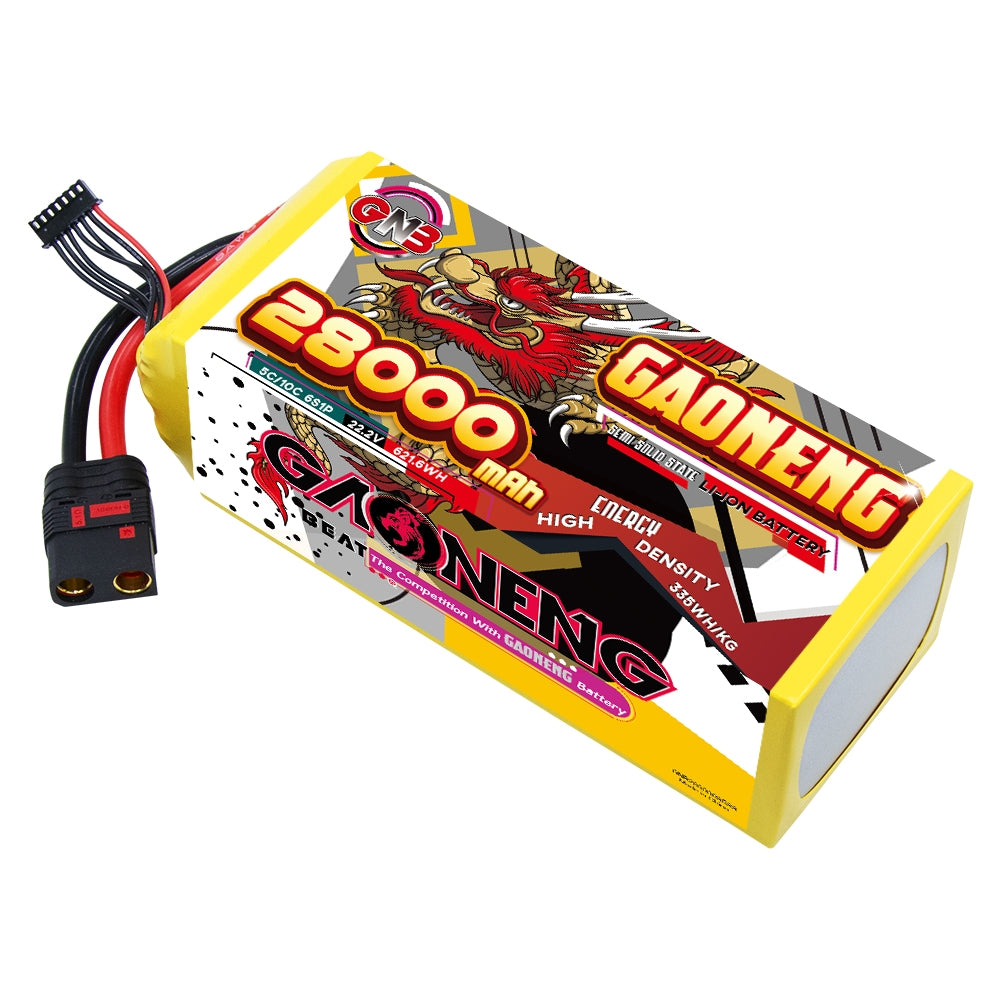 GAONENG GNB 28000mAh 6S 22.2V semi-solid-state Li-ion battery pack with QS8-S connector