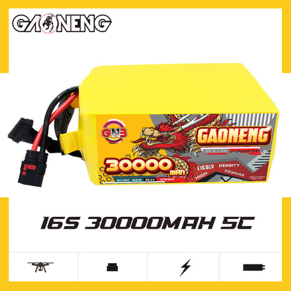GAONENG GNB 30000mah 16S 59.2V 5C QS8 Semi Solid State Li-ion Battery 310WH/kg