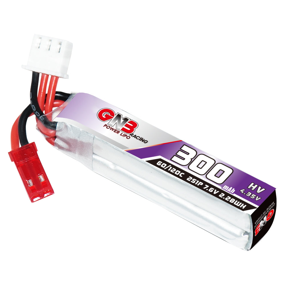 GAONENG GNB3002S60AHV LiHV 2S 7.6V 300mAh 60C JST LiPo ব্যাটারি 60–130mm FPV ড্রোনের জন্য