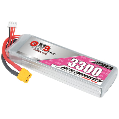 GAONENG GNB 3S 11.1V 3300mAh 130C LiPo battery with XT60 connector and balance lead
