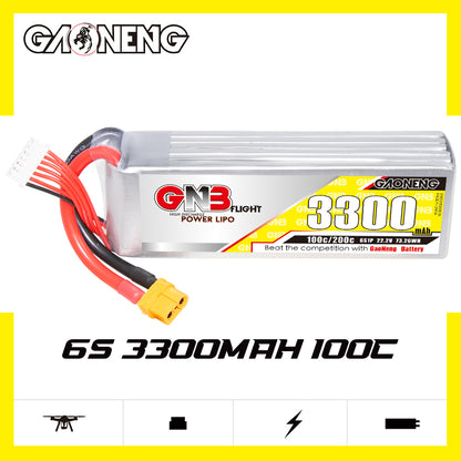 GAONENG GNB 6S 22.2V 3300mAh 100C LiPo Battery XT60