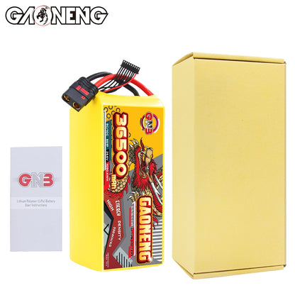 Package contents: GAONENG battery pack with instruction leaflet and plain yellow retail box