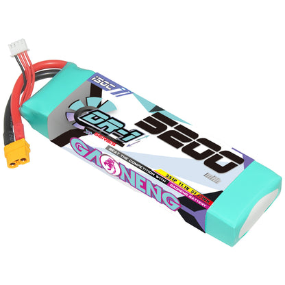 GNB DR-1 3S 11.1V 5200mAh 150C LiPo battery with XT60 discharge plug and balance lead
