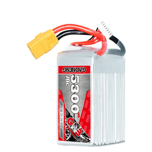 GAONENG GNB53006S70C 6S 22.2V 5300mAh 70C LiPo battery with XT90 plug and balance lead