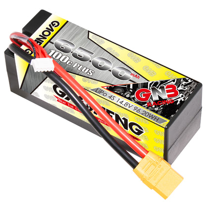 GNB 4S 14.8V 6500mAh 100C hard case LiPo battery with XT90 connector and balance lead