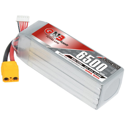 GAONENG GNB65005S60A 5S 6500mAh 60C LiPo battery with XT90 plug and balance lead