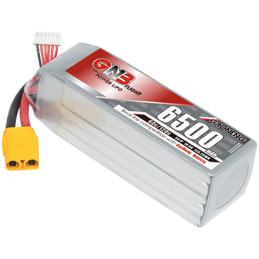 GAONENG GNB65005S60A 5S 6500mAh 60C LiPo battery with XT90 plug and balance lead