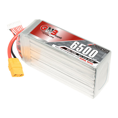 GAONENG GNB 8S 29.6V 6500mAh 60C LiPo battery with yellow XT90 connector and balance lead