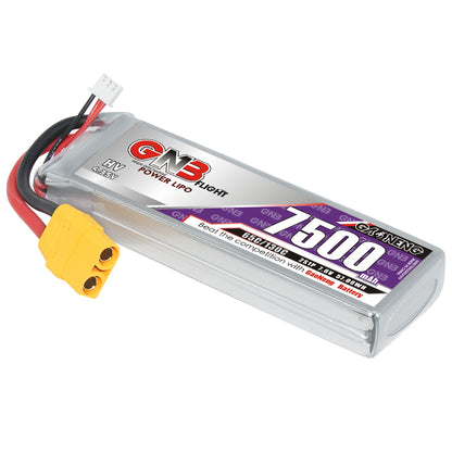 GAONENG GNB7500 HV 2S 7.6V 7500mAh 65C LiPo battery with XT90H-F plug and balance lead