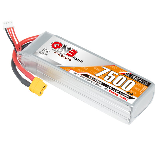 GAONENG GNB 3S 7500mAh LiHV LiPo battery pack with XT60 connector and balance lead
