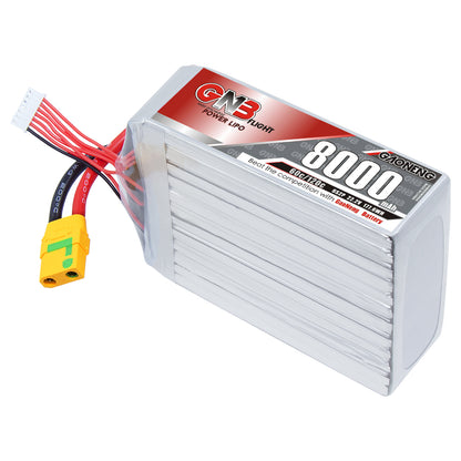 GAONENG GNB80006S60A 6S 8000mAh LiPo battery 22.2V with XT90S anti-spark plug and balance lead