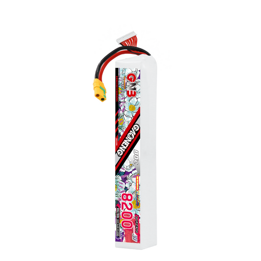 GAONENG GNB 12S 45.6V HV 8200mAh 80C LiPo battery pack with XT90S lead and balance connector