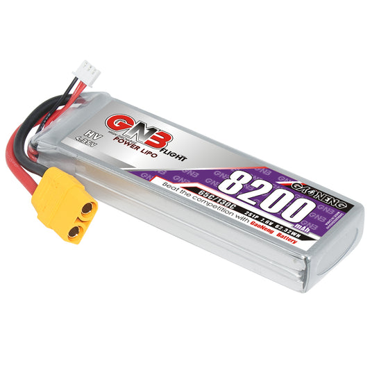 GAONENG GNB82002S65AHV 2S 7.6V 8200mAh 65C LiHV LiPo battery with XT90 plug and balance lead