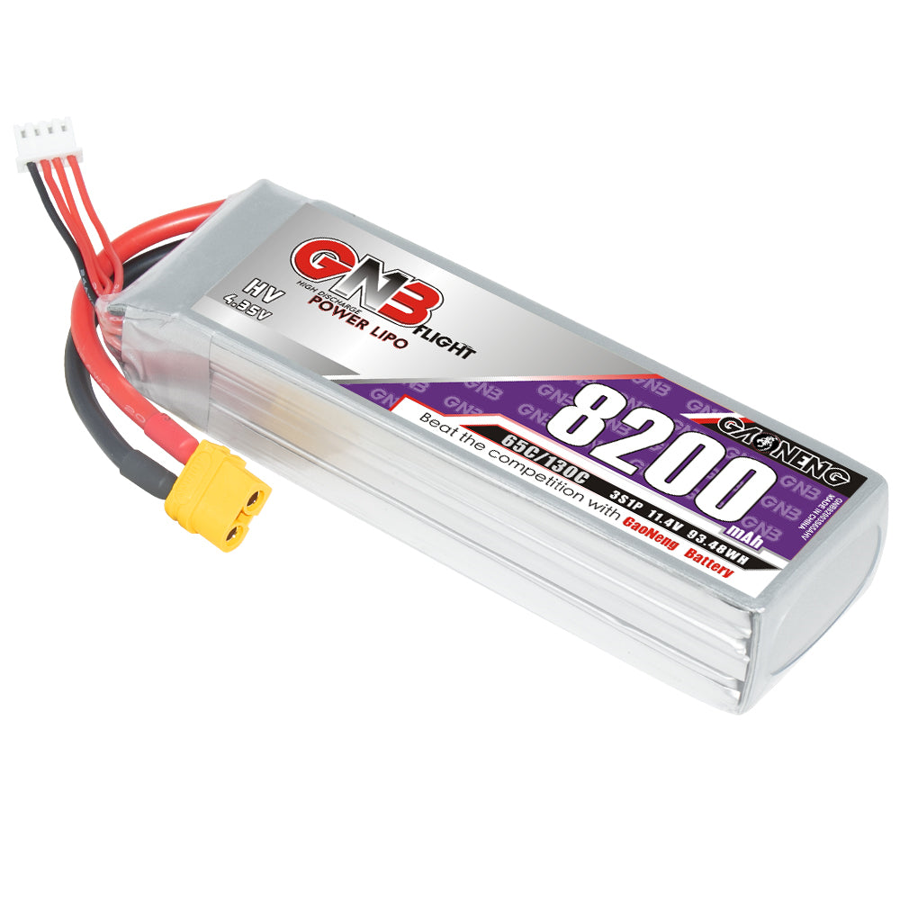 GAONENG GNB HV 3S 11.4V 8200mAh 65C LiHV LiPo battery pack with XT60 connector
