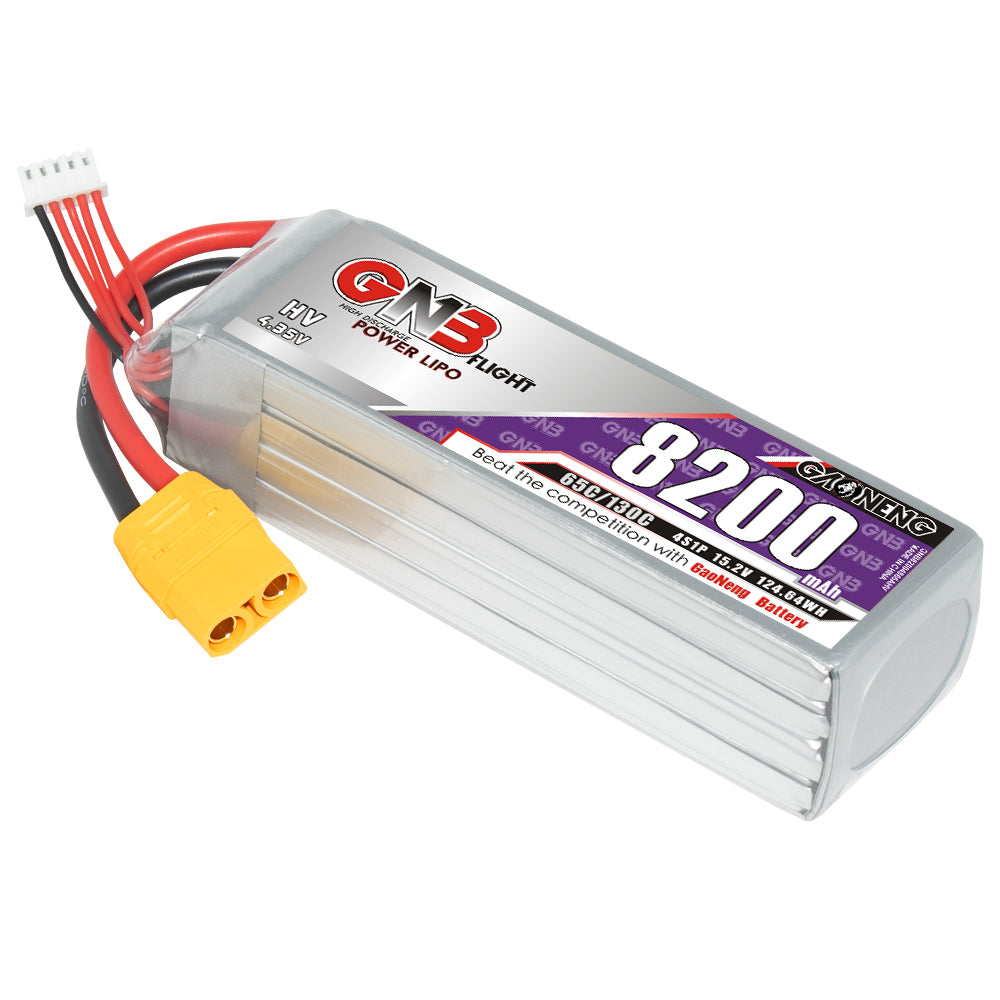 GAONENG GNB82004S65AHV 4S 8200mAh LiHV LiPo battery with XT90 connector and balance lead