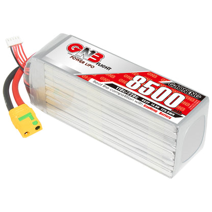 Single GNB 8500mAh 4S LiPo battery close-up showing GNB label and XT90S anti-spark discharge connector