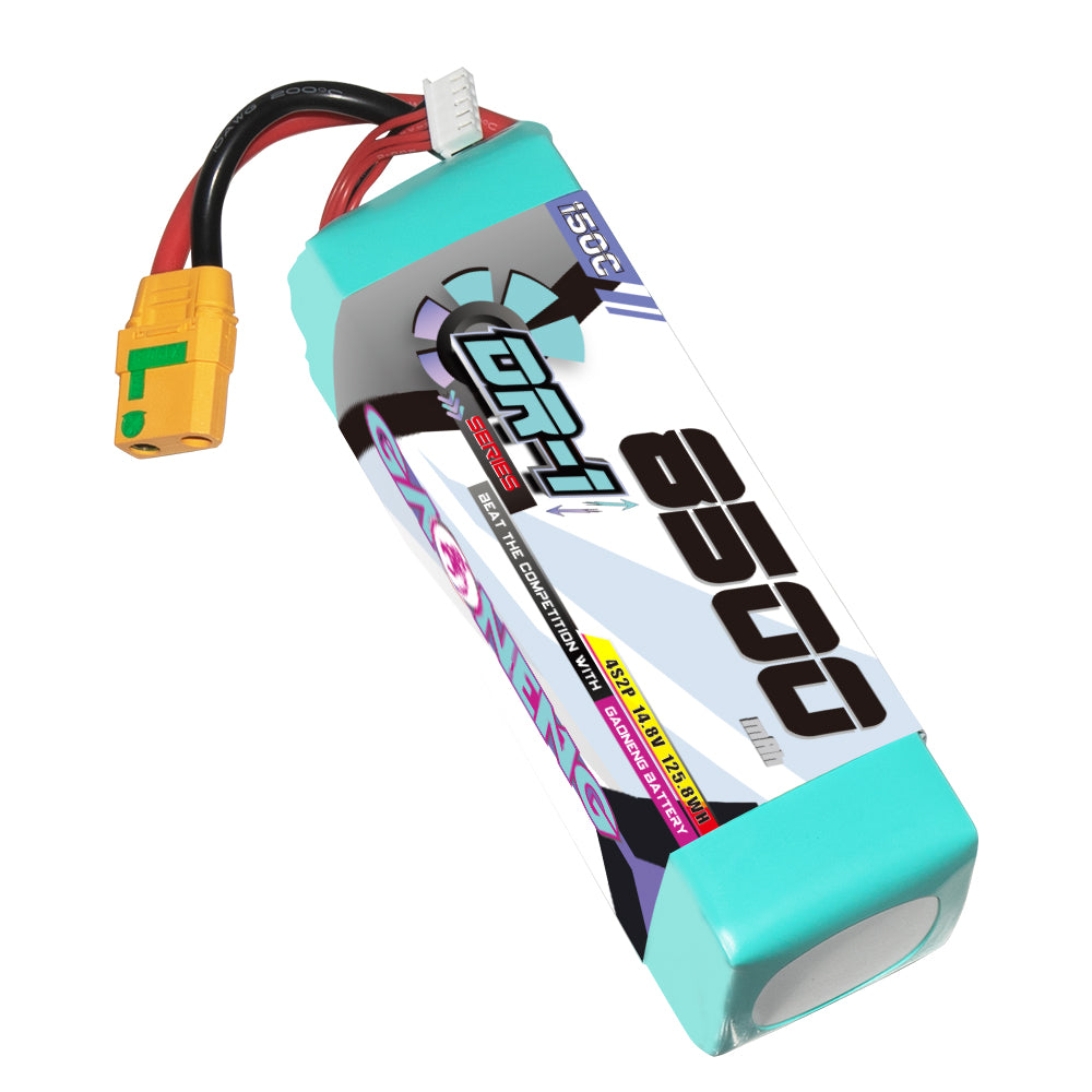 GNB DR-1 4S 8500mAh 150C LiPo battery with XT90S anti-spark connector and balance lead