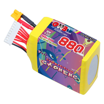 Single GAONENG GNB 880mAh 8S LiHV 30.4V 160C LiPo battery, angled view with XT30 and balance plug
