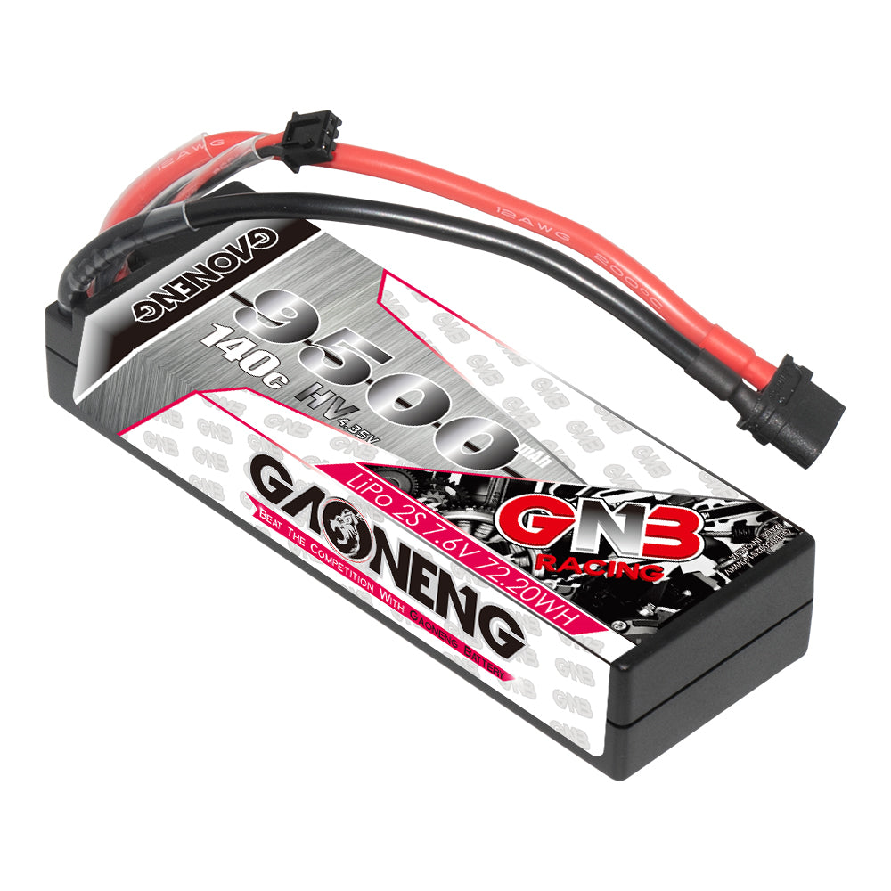 GAONENG GNB 9500mAh 2S 7.6V LiHV hard case LiPo battery with XT60 connector